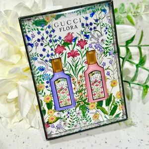 GUCCI FLORA 2PC MINI Gorgeous Gardenia & Magnolia EDP set splash 0.16 oz